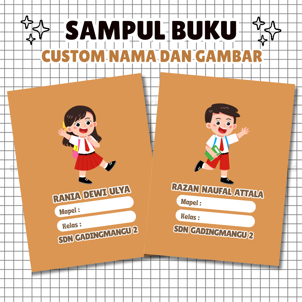 

Sampul Buku Coklat Custom Nama - Sampul Coklat Anak SD