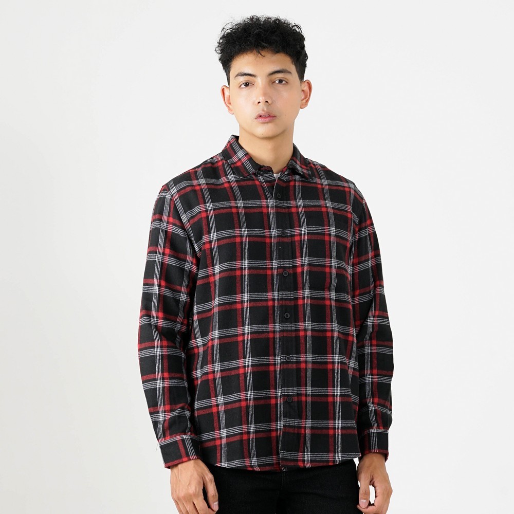 Greenlight Kemeja Kotak-Kotak Pria Flanel Plaid Lengan Panjang Regular Fit Carre OL-CG010225