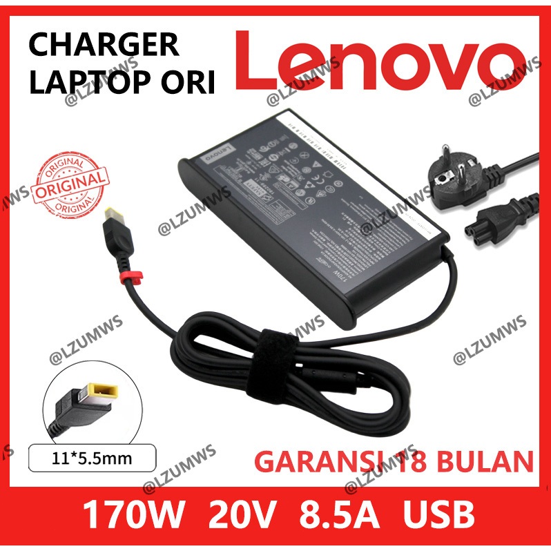 Charger Original Adapter 20V 8.5A 170W USB Lenovo Legion 5 Y7000P Y720-15 P50 P51 P70 P71 T440p