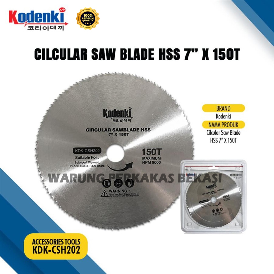 KODENKI 7" x 150T Mata Pisau Mesin Circular Table Saw Gergaji Sirkel Meja Duduk Kayu 180mm 7 Inch - 