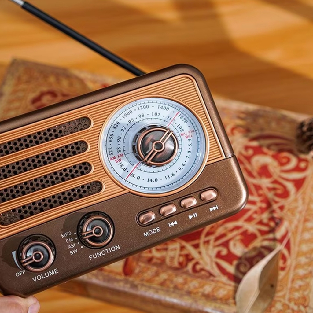Terbaru Radio Antik Fm/Am/Sw Speaker Portable Bluetooth Fm Radio Wood Design Radio Bluetooth