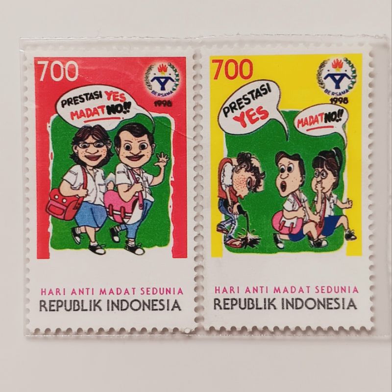 

(OG) Perangko Indonesia 1998 Hari Anti Madat Sedunia Set Lengkap 2 pcs Mint