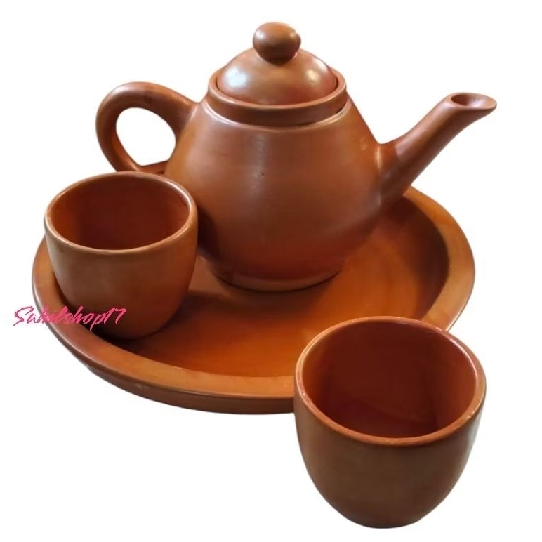 TERBARU Poci Tanah Liat Cangkir 2 Set Khas Tegal