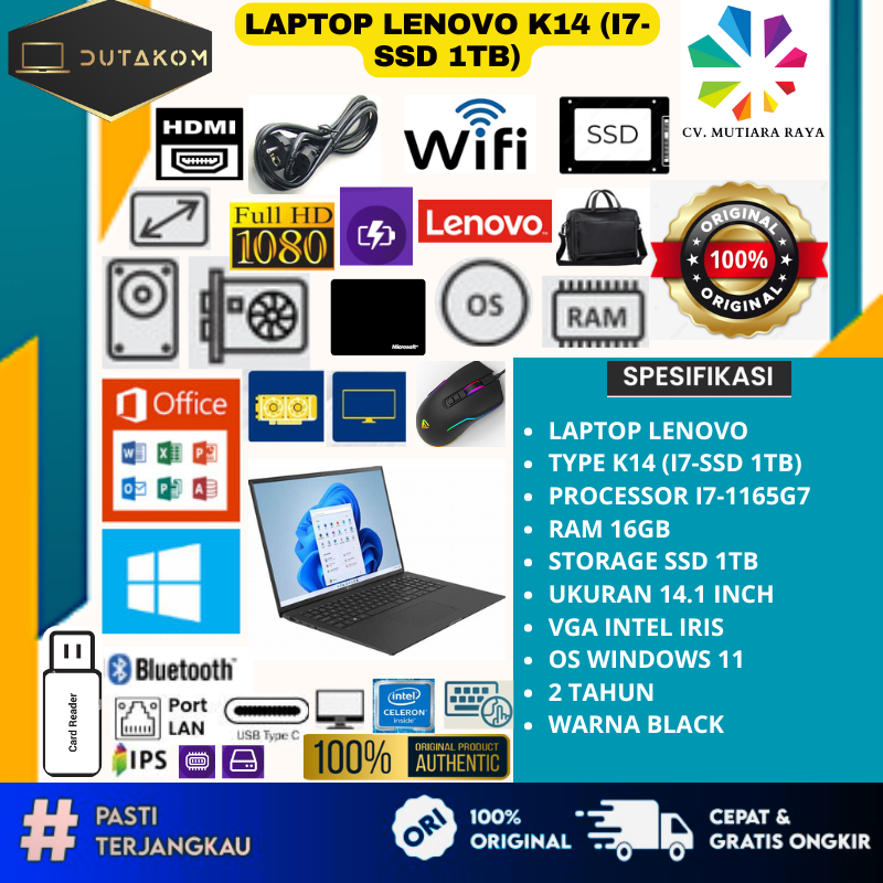 LAPTOP LENOVO K14 (I7-SSD 1TB)