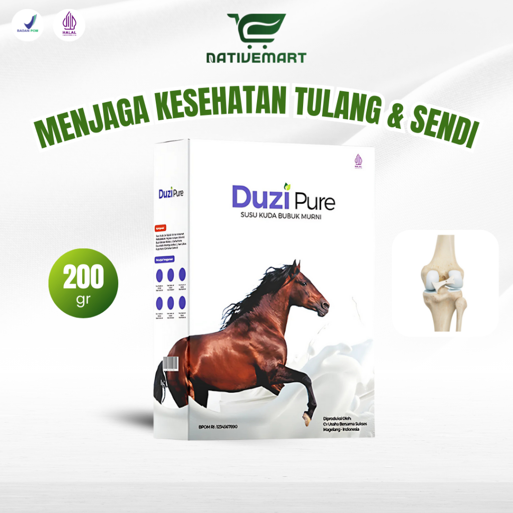 

Duzi Pure 1 Box Susu Kuda Liar Lombok Bubuk Murni Mengobati Nyeri Sendi 200 Gram