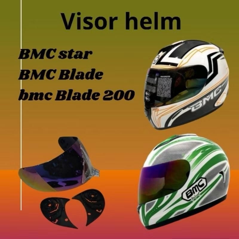 Kaca Helm Visor Helm BMC Star / BMC Blade / BMC Blade 200 + Rachet Bening Pelangi Smoke Full Face
