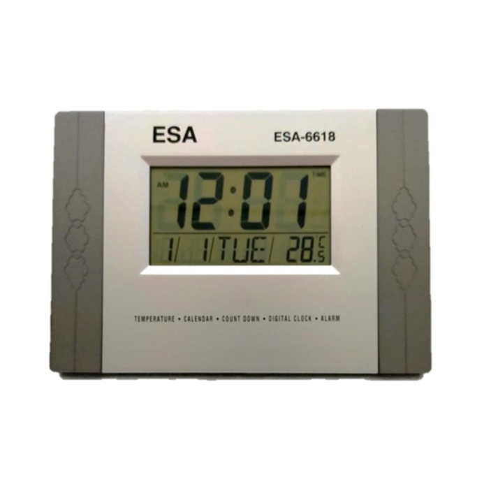 Jam Dinding Digital Jam Meja Digital Alarm Clock 20cm Free Baterai E6618
