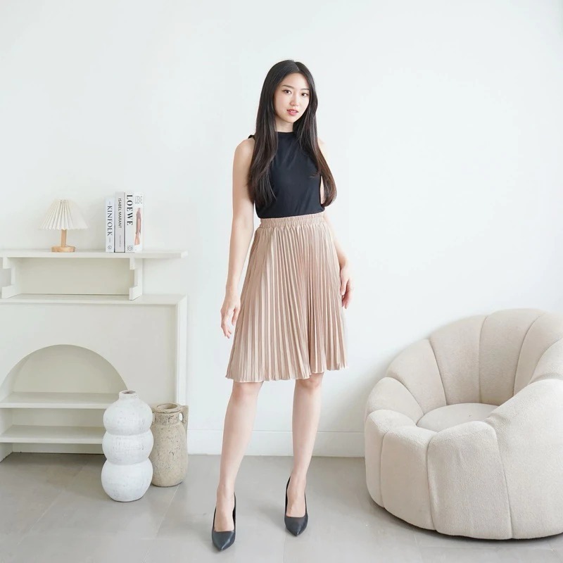 Rok Plisket Bludru Terbaru 65 cm Terlaris // Velvet Skirt Mini