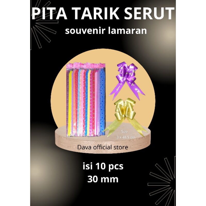 

Pita Tarik Serut Panjang Souvenir 30 mm isi 10 pcs
