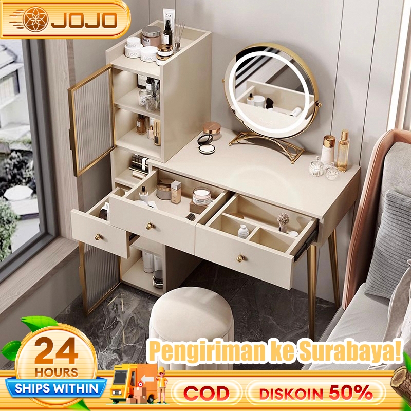 [Surabaya Express]Meja Rias Minimalis/Meja Rias Aesthetic/Meja Rias Lampu/Meja Rias Sliding/Meja Mak