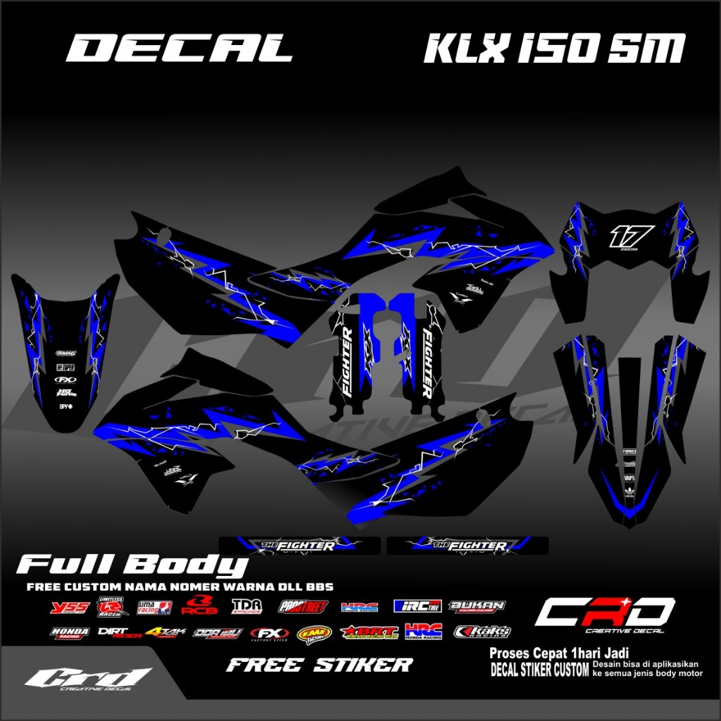Stiker Decal KLX 150 SM Full Body Terbaru 2023 Stiker KLX SM Stiker Kawasaki Klx 150sm