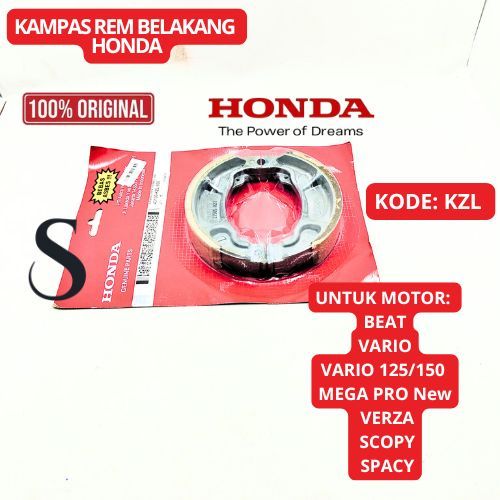 KAMPAS REM BELAKANG KZL Original HONDA BEAT, VARIO, VARIO 125/150, MEGA PRO New MONOSHOK, VERZA ORI