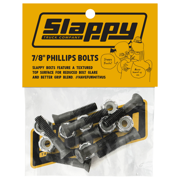 Slappy 7/8" Phillips Bolts Black - Skateboard Deck Mounting Hardware