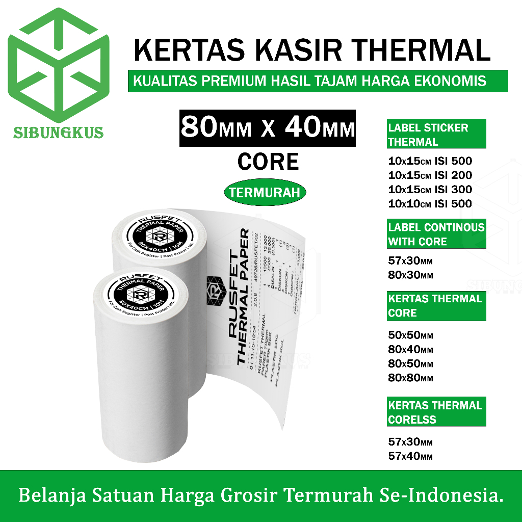 

Kertas Kasir Thermal Label Sticker Resi Lengkap Ukuran 80 x 40 Core 80 x 50 , 80 x 80, 57 x 40 , 57 x 30 , 80 x 30 , 100 x 150 100 x 100 , Isi 200 300 500 Direct Kertas Olshop Paket Pengiriman Roll Printer Stiker Termal Waterproof 100x150
