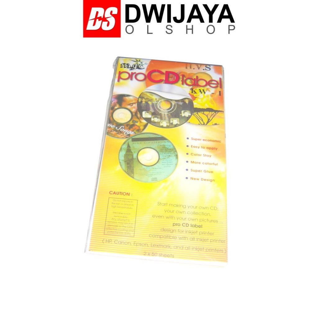 

DWIJAYAOLSHOP - Stiker DVD Label CD Kertas Lubang Kecil Besar Magic T&J isi 2X50