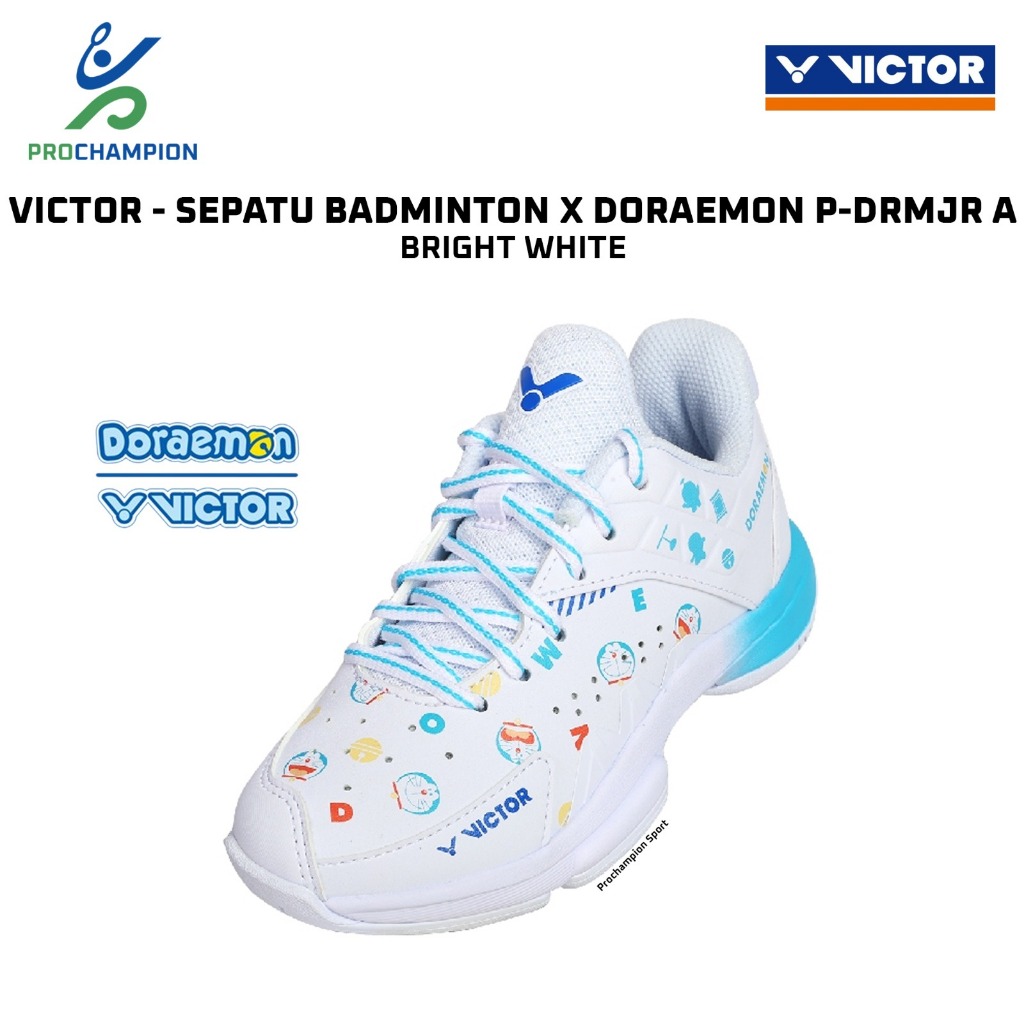 Sepatu Badminton Victor Junior Doraemon P-DRMJR A Bright White
