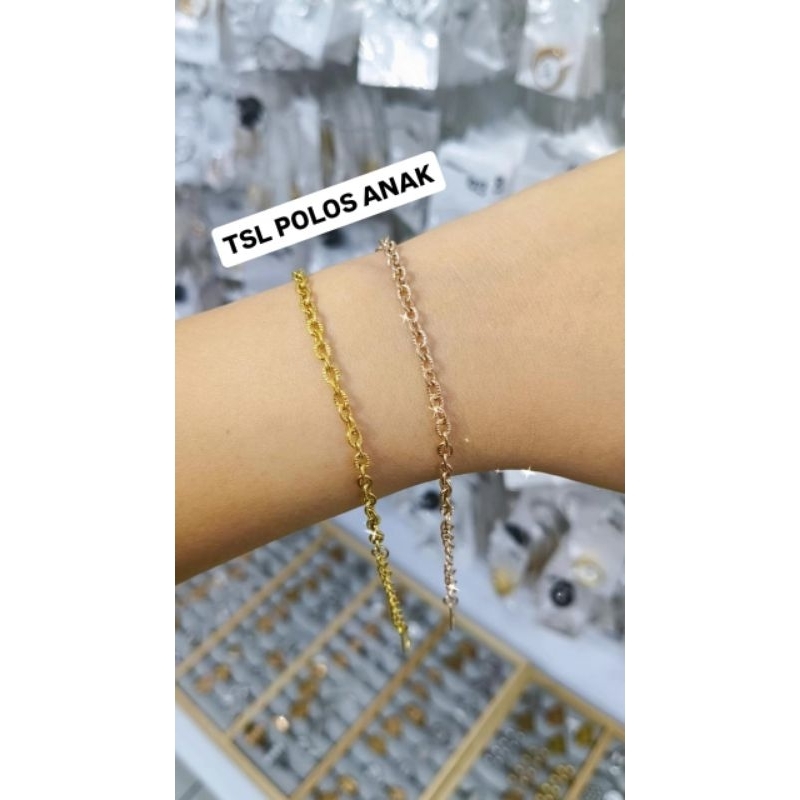 GELANG RANTAI POLOS ANAK ANTI KARAT PREMIUM REALPICT