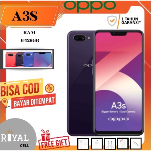 HP OPPO A3S RAM 6/128GB NEW FULLSET BERGARANSI 1TAHUN PROMO TERMURAH