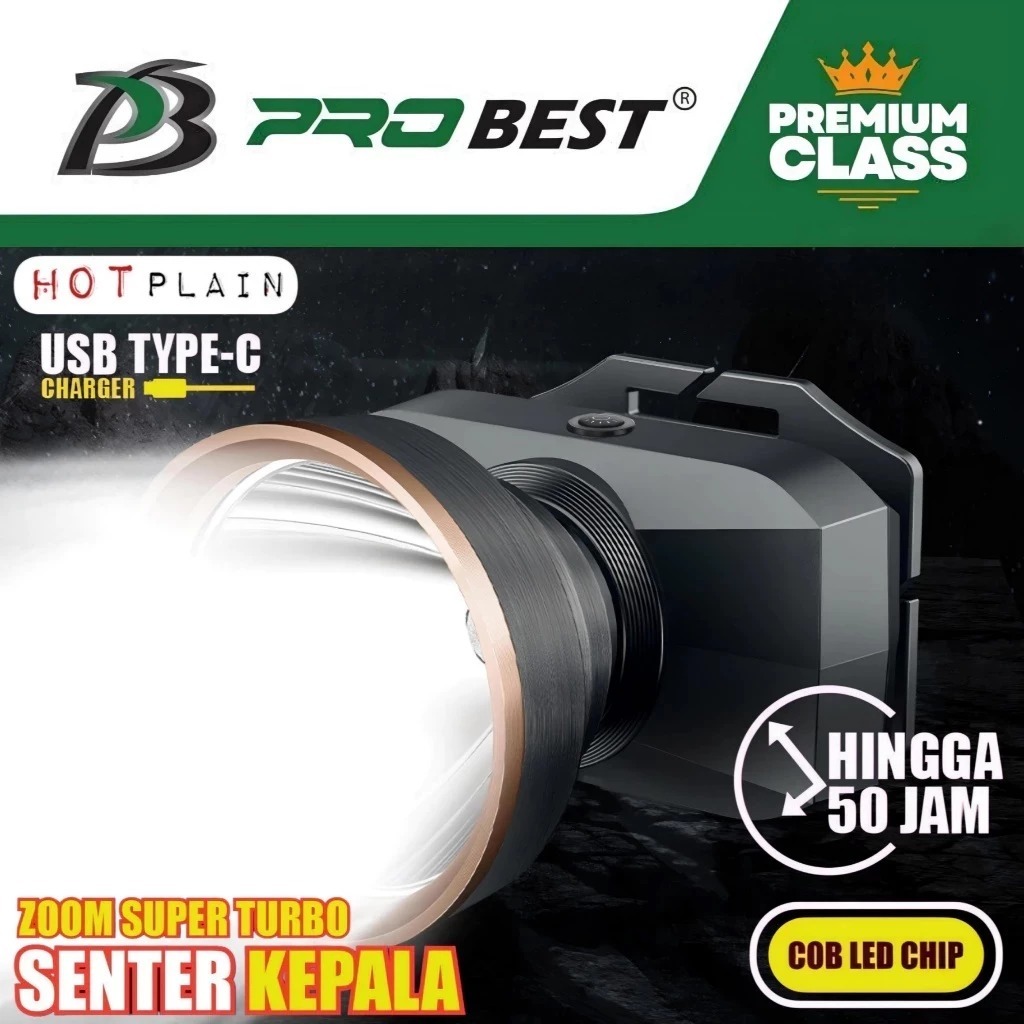 PROMO Senter Kepala Zoom PROBEST P120Z-P180Z Tahan Air Digunakan Hingga 50JAM / Senter Probest Premi