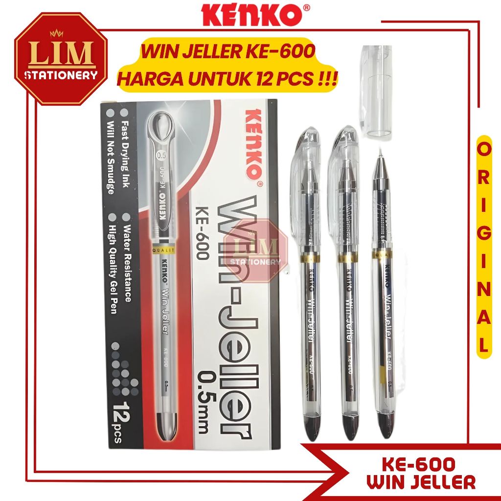 

Pulpen Gel Kenko KE-600 Win-Jeller 0.5mm ( 1pak/12pcs )