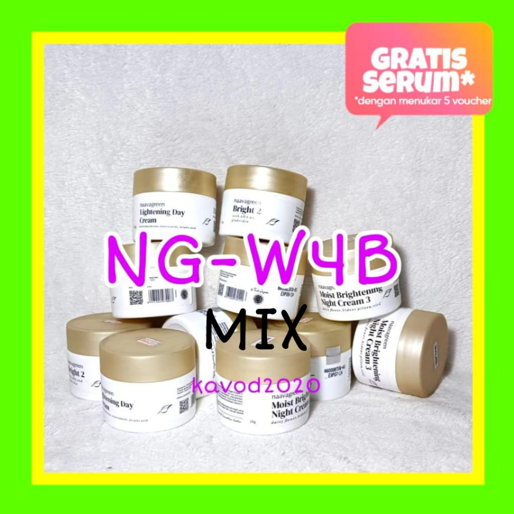 Krim Malam Naavagreen NG-W4BMIX Whitening Night Cream 10 gram Skincare by dr Fredi Setyawan Original
