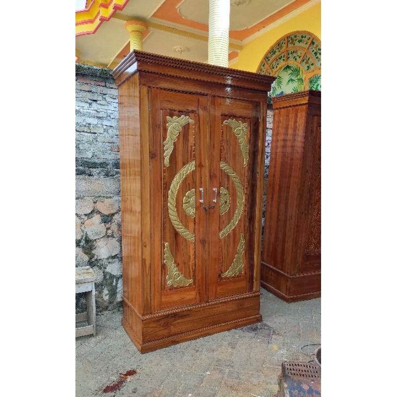 LEMARI JATI 2 PINTU