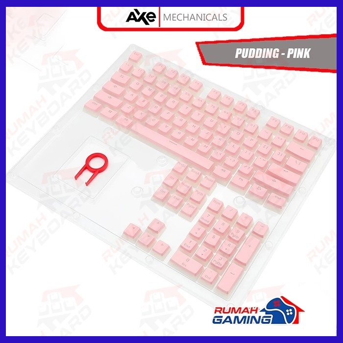 AXE MECHANICALS - OEM - Pudding Pink - PBT - RGB - SEE Through - Keycap Keycaps