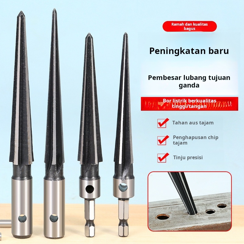 Mata bor reamer taper reamer tangan untuk pertukangan kayu, lubang artifak, chamfering karbida, baja