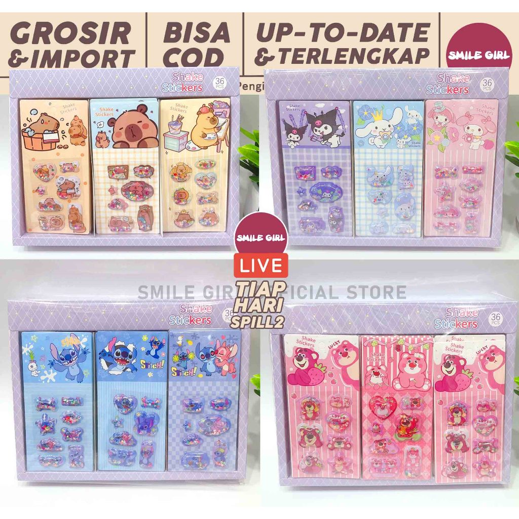 

SG | PUSAT GROSIR | 36-180 CARD - Stiker 3D Air Glitter / Sticker Lucu motif Karakter Lucu Waterproof Mainan Anak
