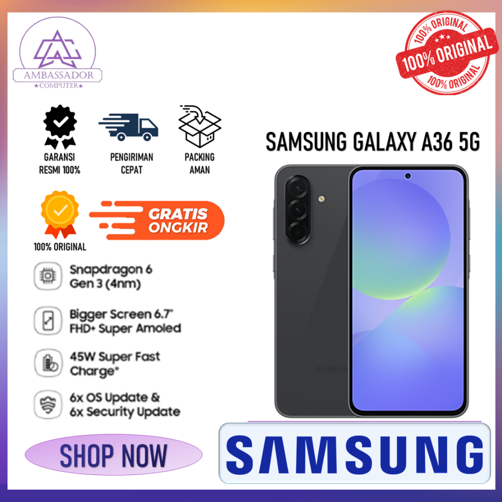 Handphone samsung galaxy A36 5G ram 8gb storage 256gb