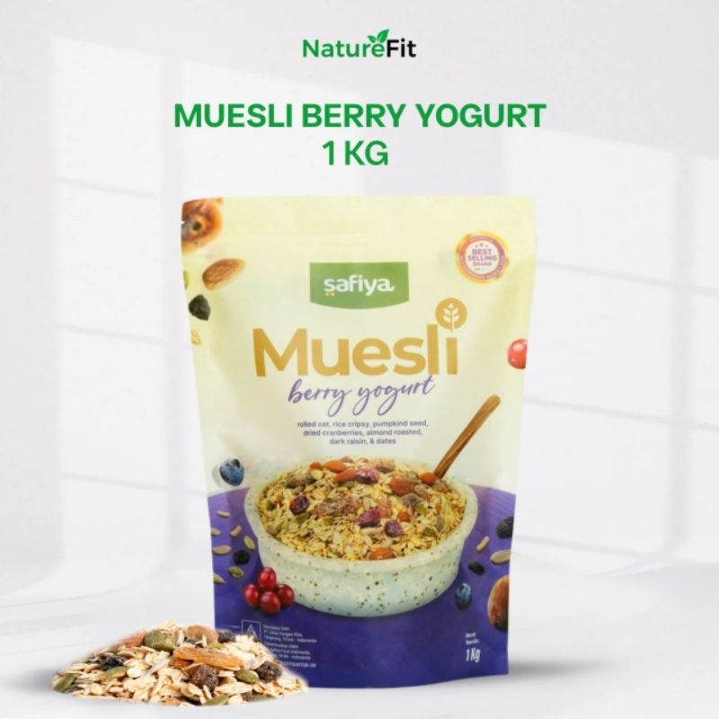 

Muesli Berry Yogurt Sereal Sehat With Almond Premium - Authentic Safiya Food 1kg
