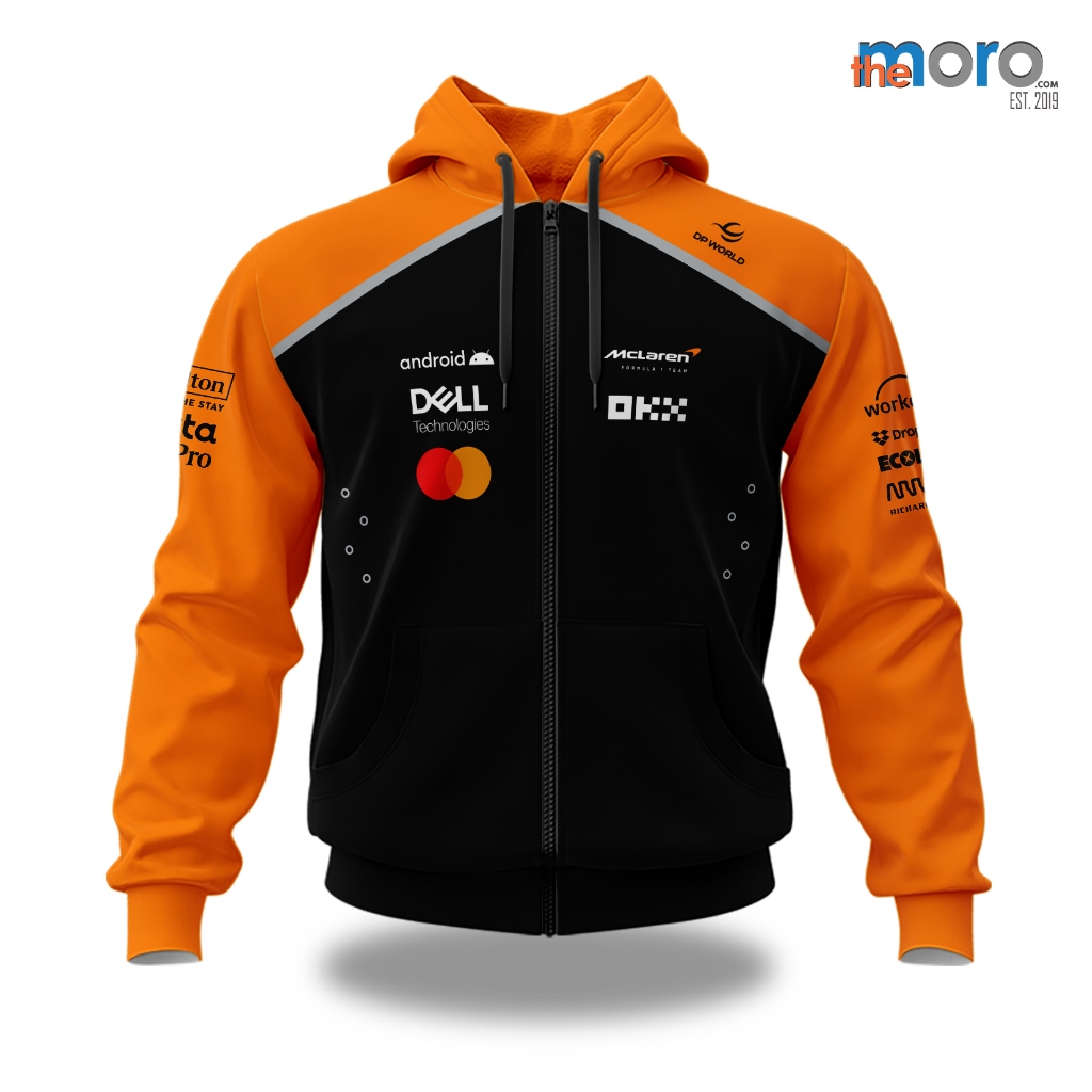 SAGALA - Jaket Hoodie F1 MCLAREN HITAM 2025 Pria & Wanita Dewasa | Printing Sublime