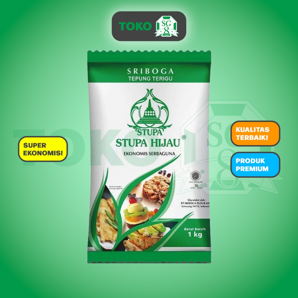 

Tepung Terigu STUPA HIJAU 1kg - TERMURAH!