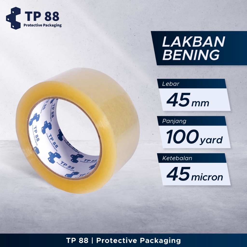 

Lakban Bening dan Coklat 45mm x 100 Yard x 45 Mic TP88 JAGO PACK