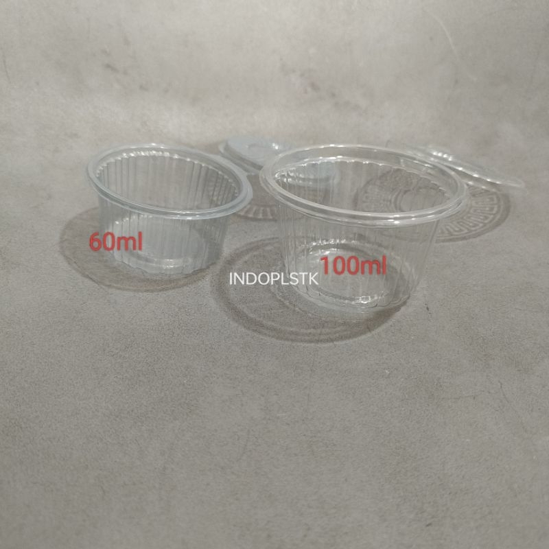 cup sauce puding / gelas puding tutup sambung 100ml