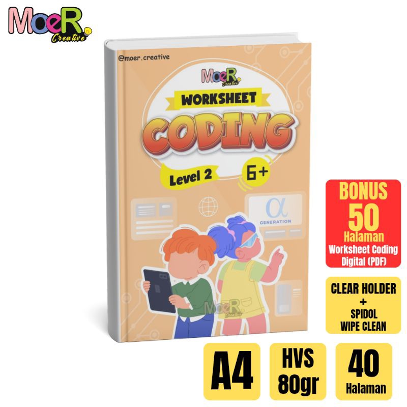

Worksheet Coding For Kids Level 2 A4 Wipe Clean 40 Halaman Untuk Anak Usia 5 6 7 Tahun TK SD