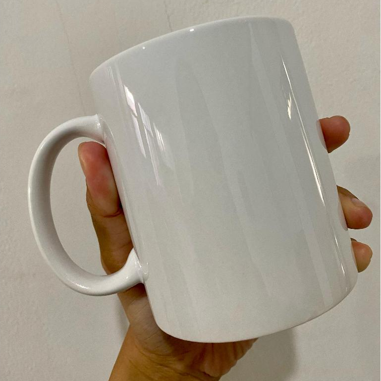 Mug Putih Polos 11oz SQ ONE / Bahan Mug Custom SNI Coating / Mug Coating Siap Cetak