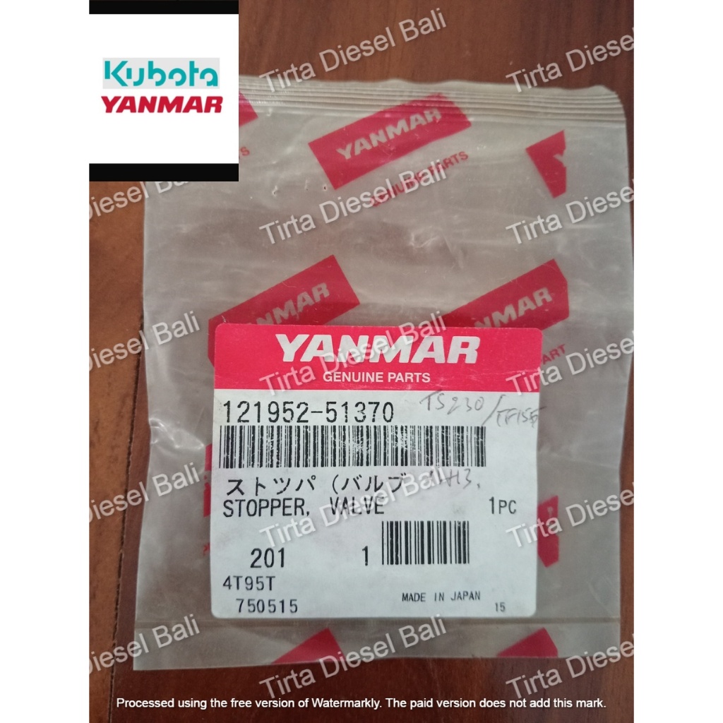 YANMAR STOPPER VALVE BOSPOM TS 230/TF 155 121952-51370 ORIGINAL