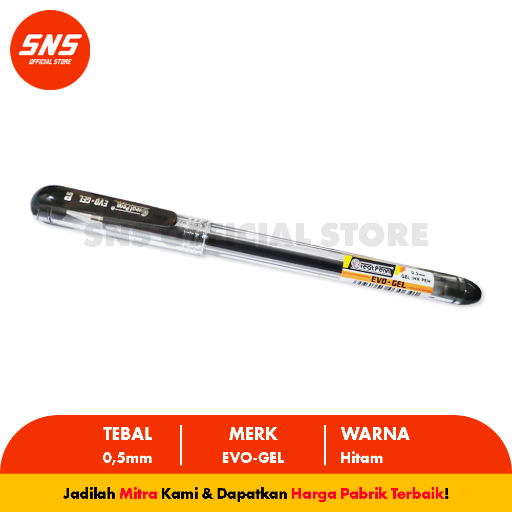 

Great Penn EVO Gel Pen / Pulpen Gel 0.5mm Kapasitas Tinta 800 Meter Hitam