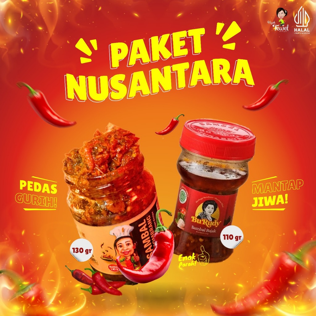 

Nyah Tewel - Paket Nusantara Sambal Bajak Bu Rudy dan Sambal Kecombrang Nyah Tewel