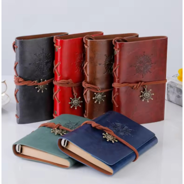 

Buku Catatan Retro untuk Anak-anak, Buku Harian Pelancong Dewasa, Kulit PU, Sampul Lembut, Kertas Kraft yang Dapat Diganti, Buku Catatan & Buku Catatan Bagian Dalam 14x10cm