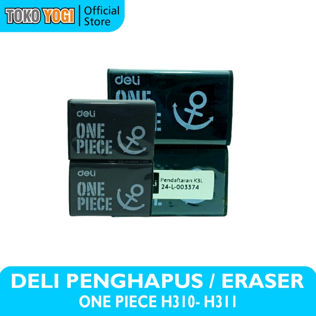 

DELI ERASER EDISI ONE PIECE H311 H310 HITAM || PENGHAPUS