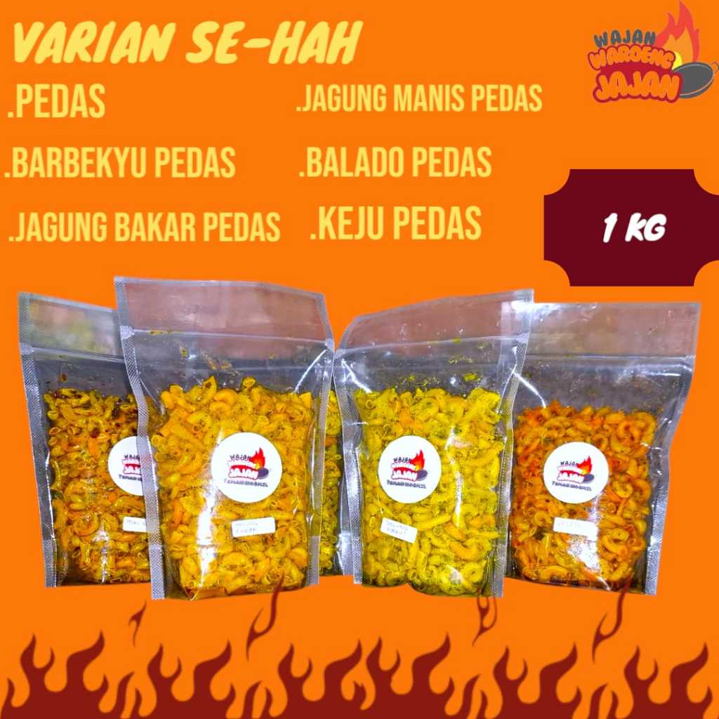 

Makaroni Cikruh 1 KG All Varian Rasa Pedas Sehah Asin Manis Gurih