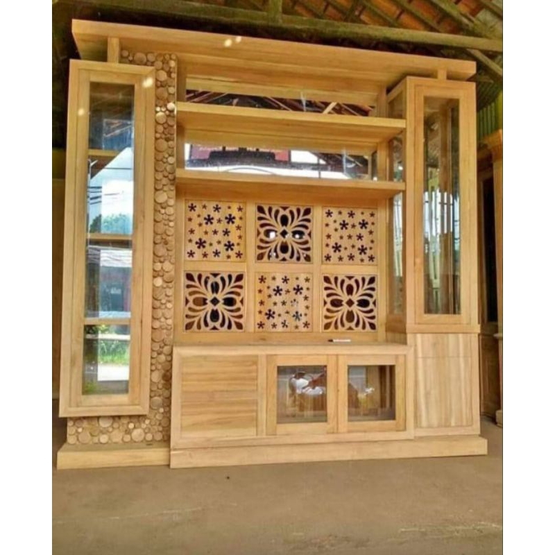 bufet tv jati, penyekat ruangan jati