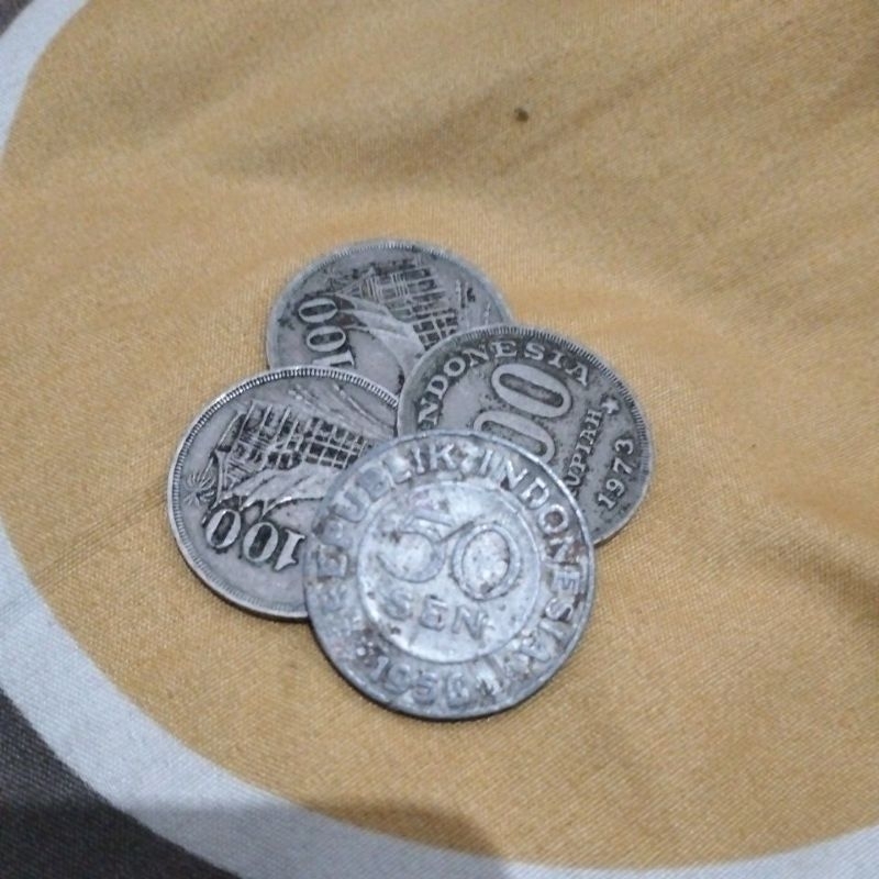 uang koin 50 sen tahun 1956 RI