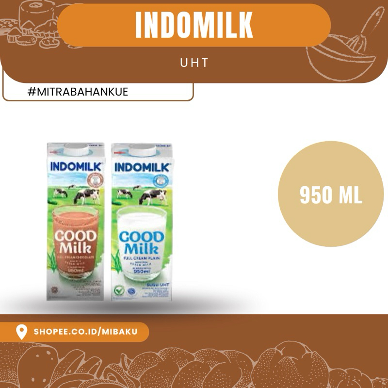 Indomilk Good Milk UHT 950ml - full cream & cokelat