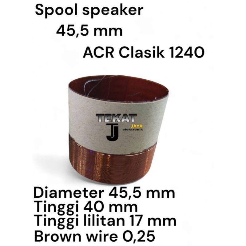 spul sepul spool spol voice coil speaker ACR Clasik 1240 10 in 12 inch diameter 45,5 mm
