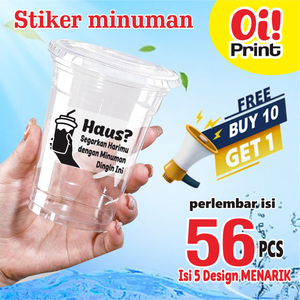 

CETAK STIKER MINUMAN, STIKER KATA KATA MINUMAN, STIKER TRANSPARAN, STIKER CUP, 5 DESIGN MENARIK ISI 50 PCS