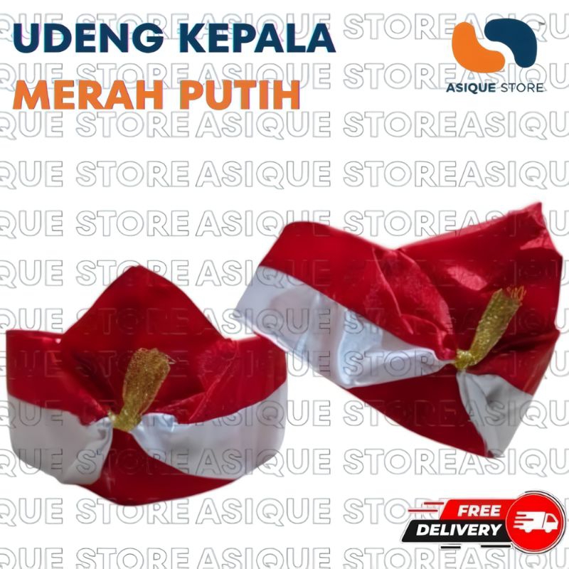 Blangkon Merah Putih/Udeng Kepala Merah Putih, ikat kepala udeng indonesia 17 Agustus