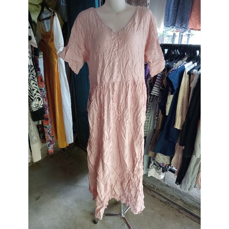 Dress Katun Pink Polos